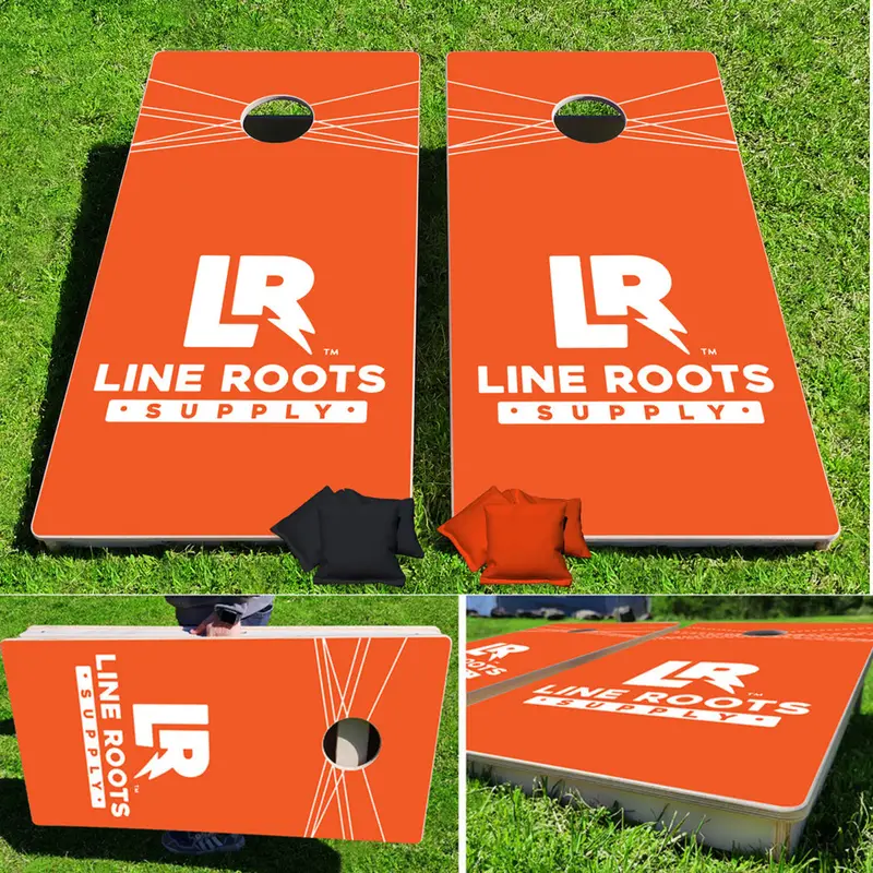 Line Roots Supply Pro Cornhole Game – 24″ x 48″ Board + 8 Standard 16oz Bags