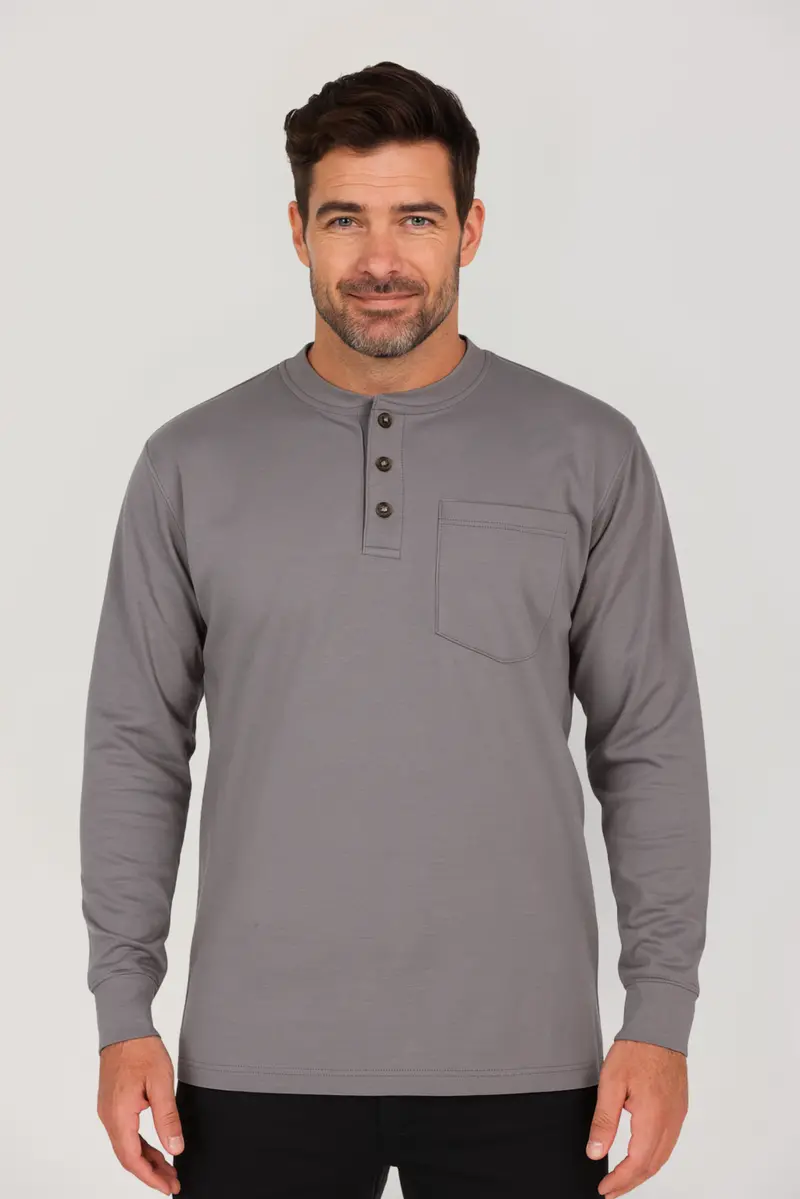 Nike Flame-Resistant Henley Shirt – Heather Grey