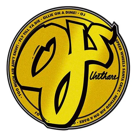OJ Wheels Classic Gold Foil Logo Sticker