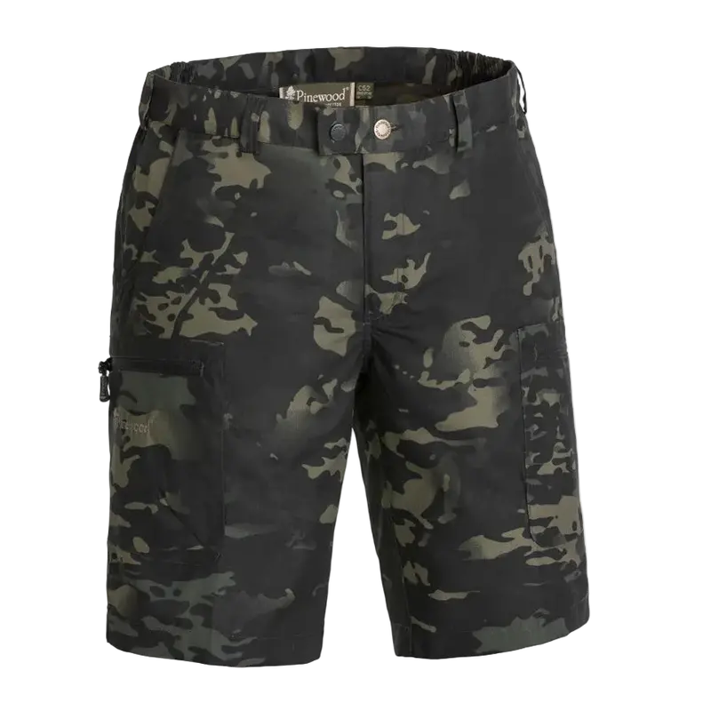 Pinewood Caribou Camo Men’s Hunting Shorts – Black & Jungle Green