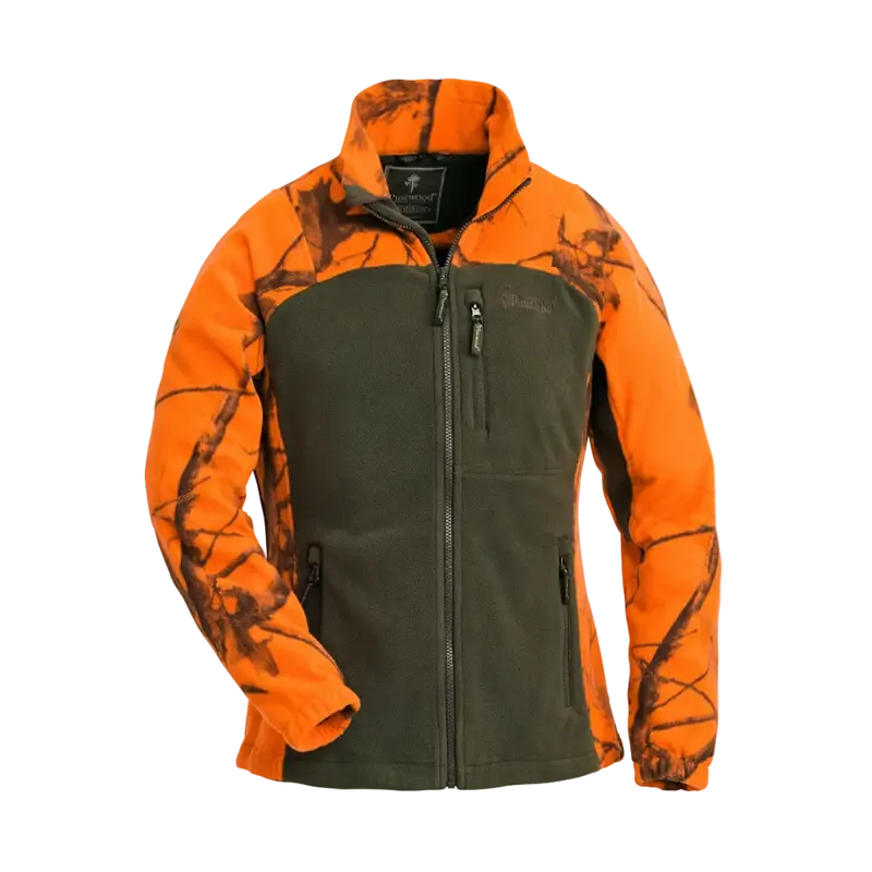 Pinewood Oviken Women’s Fleece Jacket – Blaze Orange & Heather Green