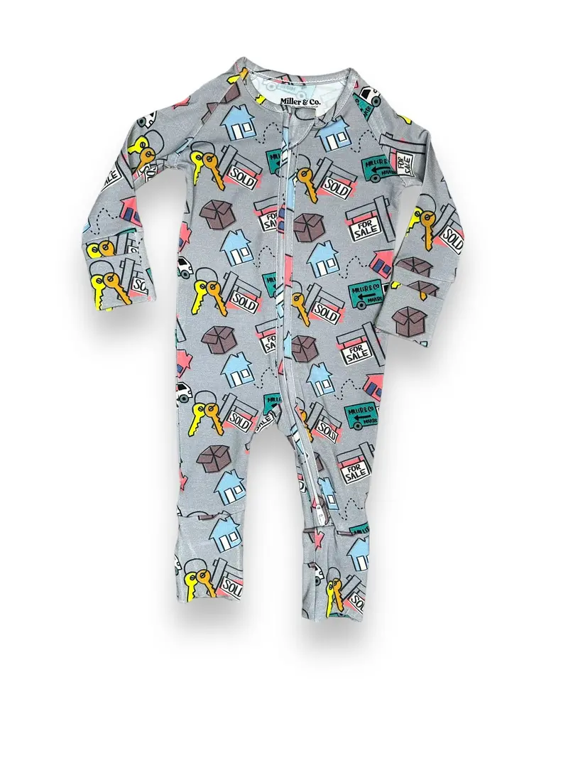 Real Estate Bamboo Zip-Front Footie for Toddlers