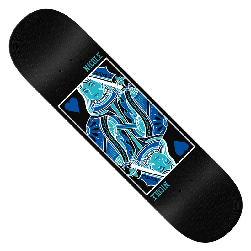 Real Skateboards Nicole Hause ‘Queen of Hearts’ Twin Nose Black Deck