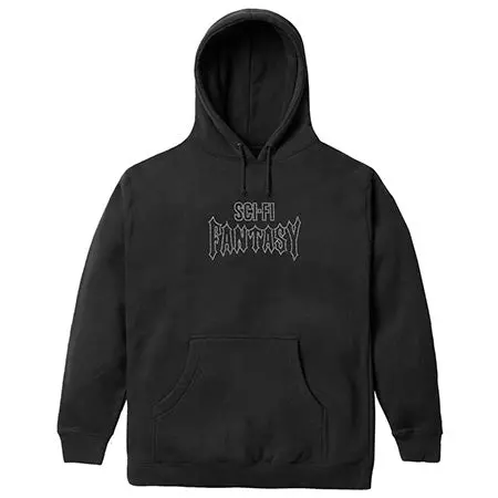 Sci-Fi Fantasy Biker-Style Studded Hooded Pullover