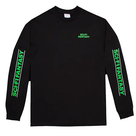 Sci-Fi Fantasy Logo Long Sleeve Tee – Cosmic-Themed Graphic Top