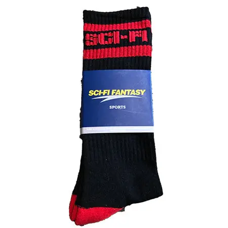 Sci-Fi Fantasy Performance Logo Socks – Moisture-Wicking Athletic Crew Socks