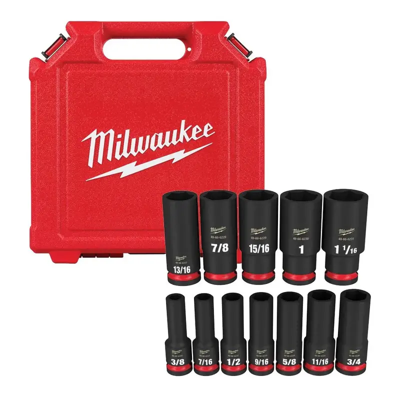 SHOCKWAVE Impact Duty 12-Piece 1/2″ Drive Deep SAE 6-Point Socket Set