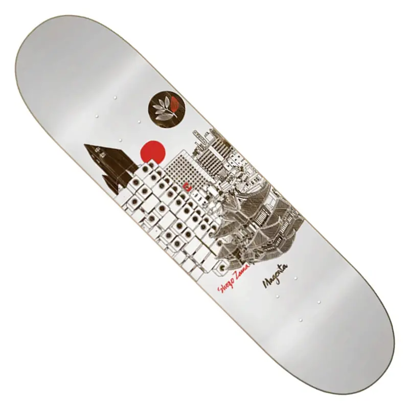 Shogo Zama Rooftop-Themed Skateboard Deck – Magenta