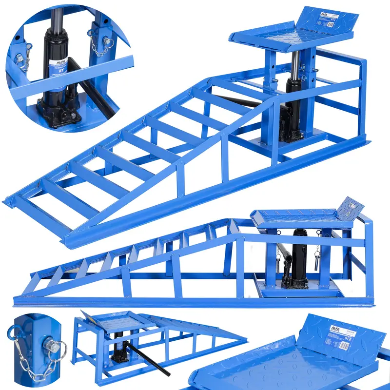 Single-Unit Hydraulic Car Ramp – 2000 kg Load Capacity with Integrated Lift