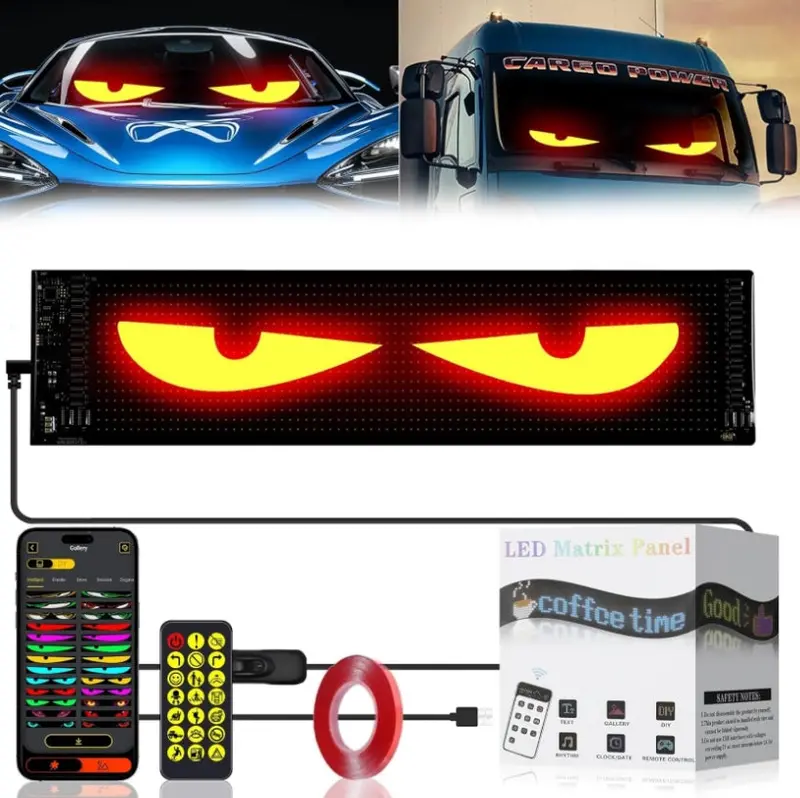 Sunkežės X2 Flexible LED Panel – Programmable ‘Devil Eyes’ Display with Remote Control for Heavy-Duty Vehicles