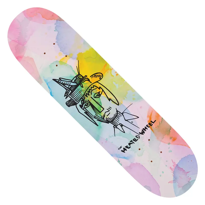 The Heated Wheel Grasshopper Guy Graphic Skate Deck