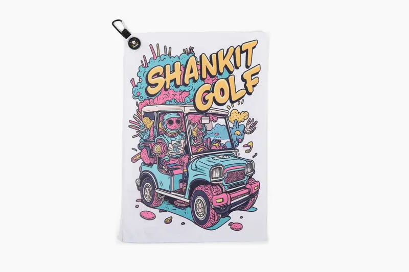Trippy Alien Candy Design Waffle Weave Towel
