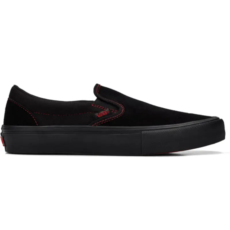 Vans Slip-On Skate Shoes – Black and Red