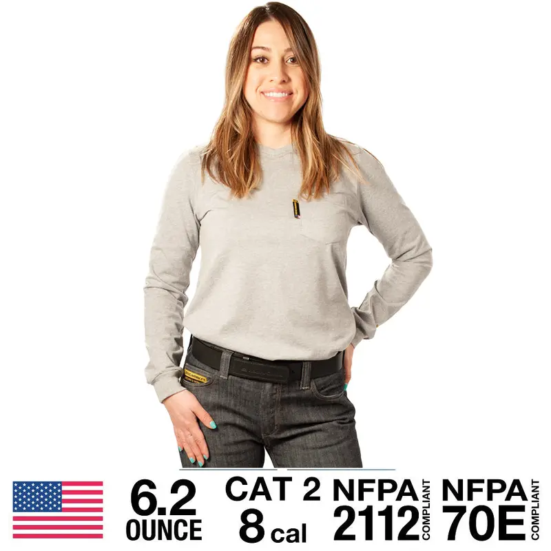 Women’s Lightweight Long-Sleeve Flame-Resistant T-Shirt